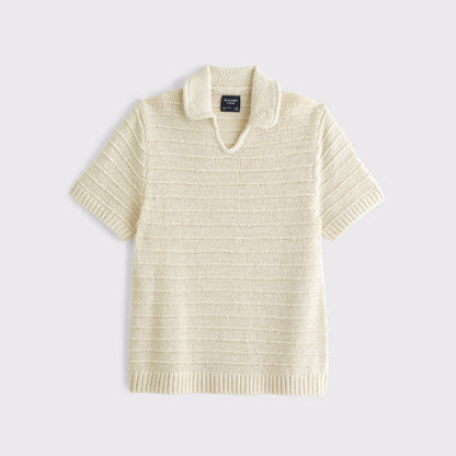 Abercrombie Textural Johnny Collar Sweater Polo