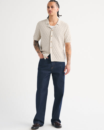 Abercrombie 100% Cotton Button-Through Sweater Polo