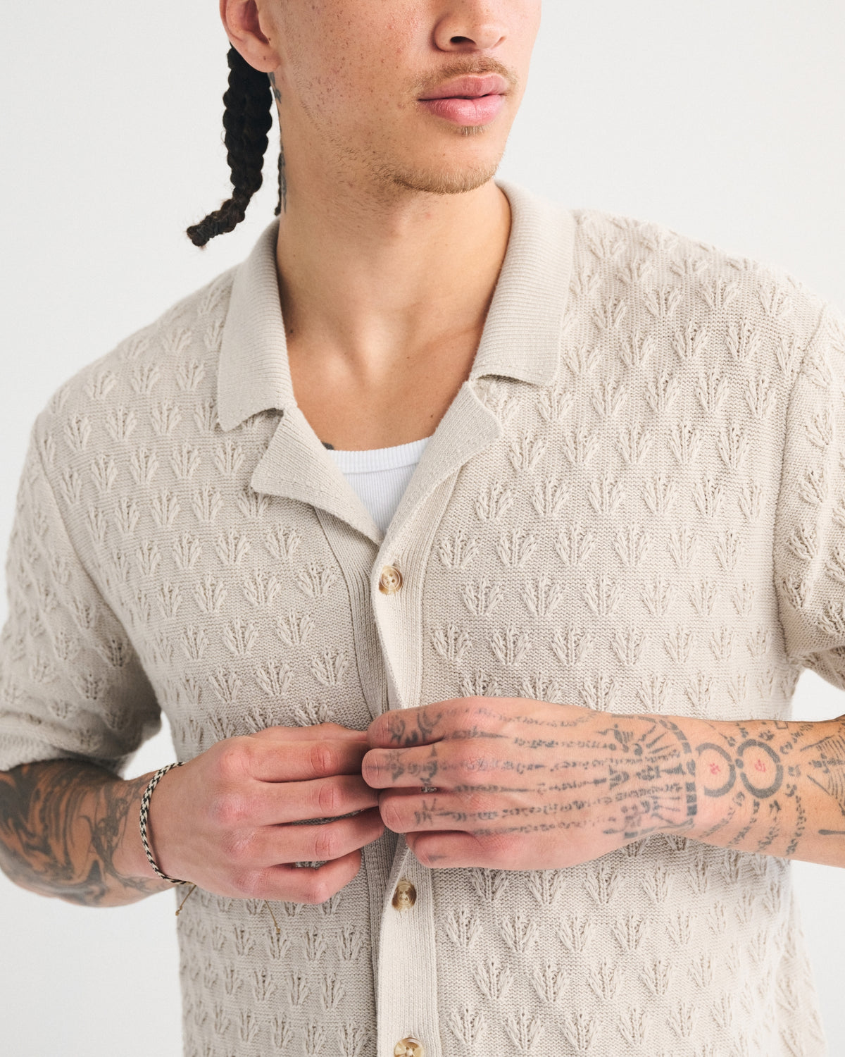 Abercrombie 100% Cotton Button-Through Sweater Polo