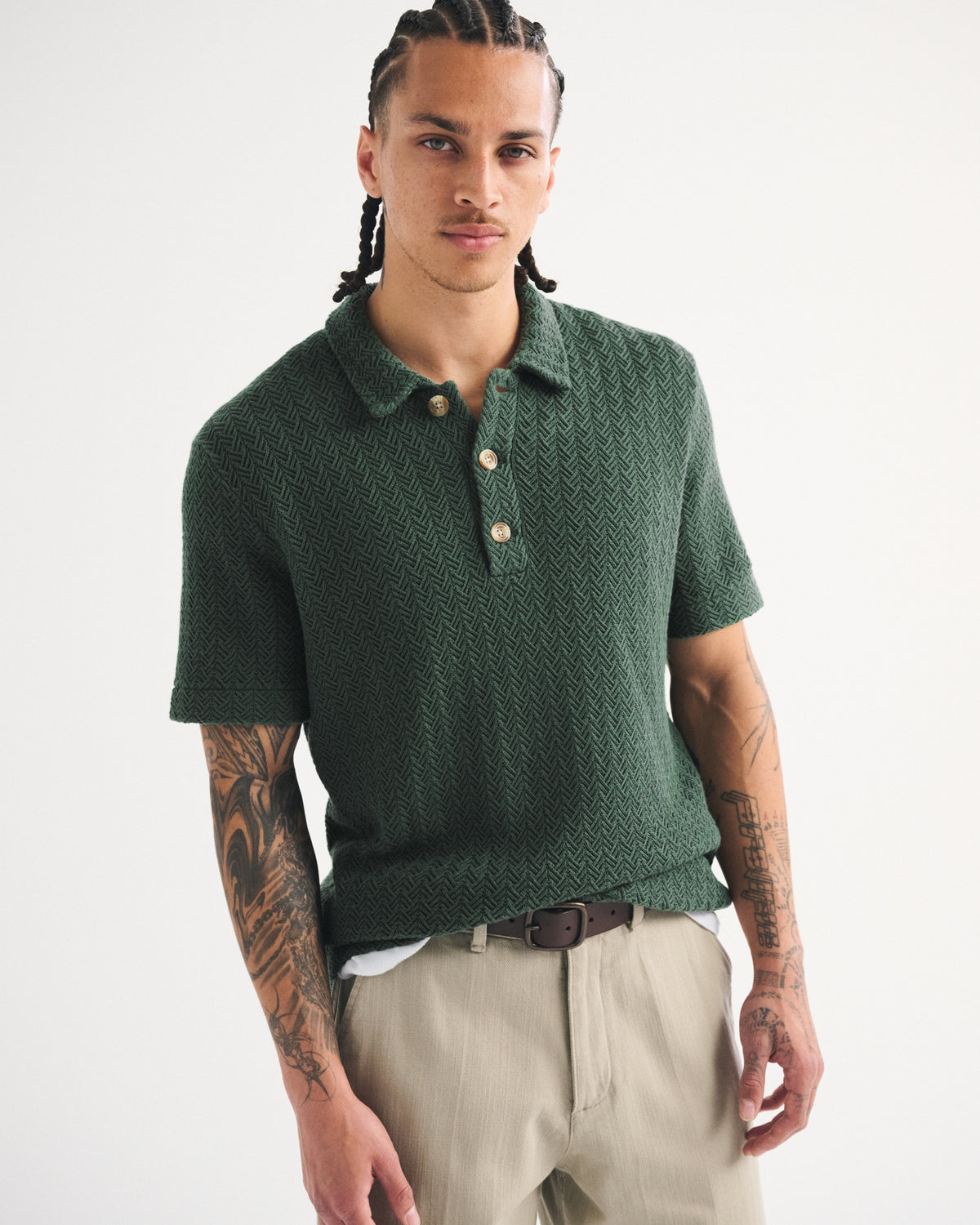 Abercrombie 100% Cotton 3-Button Sweater Polo