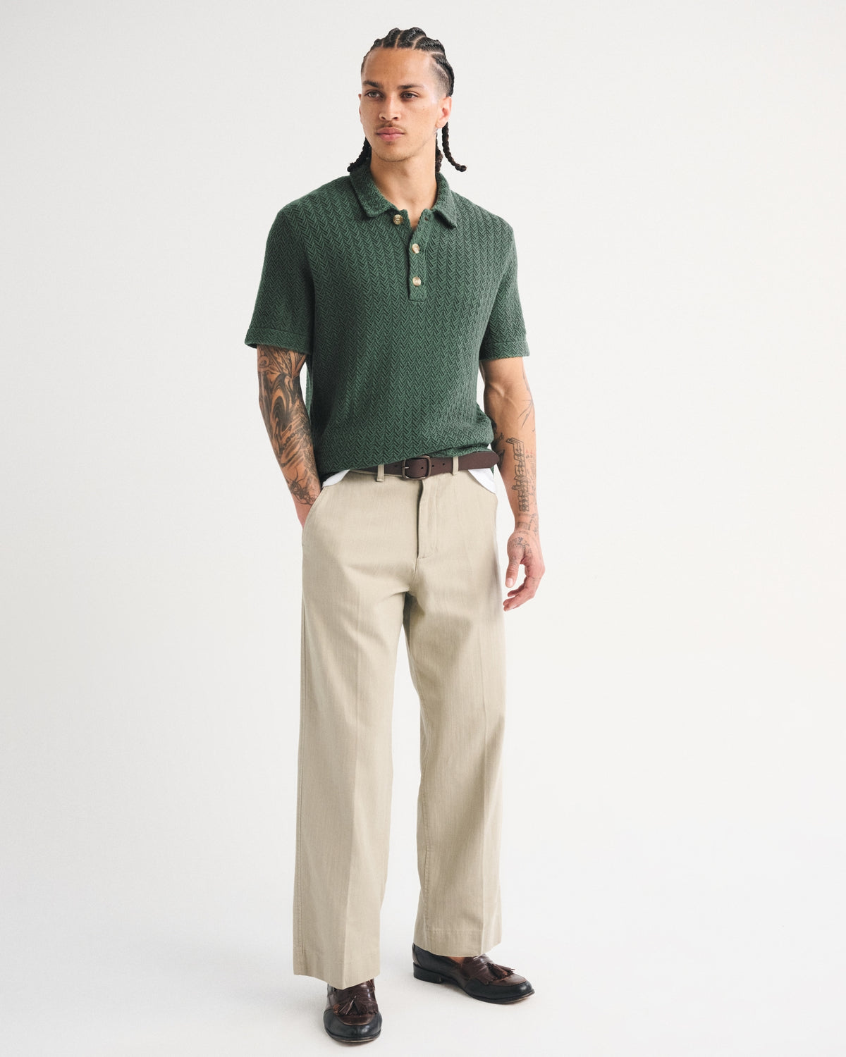 Abercrombie 100% Cotton 3-Button Sweater Polo