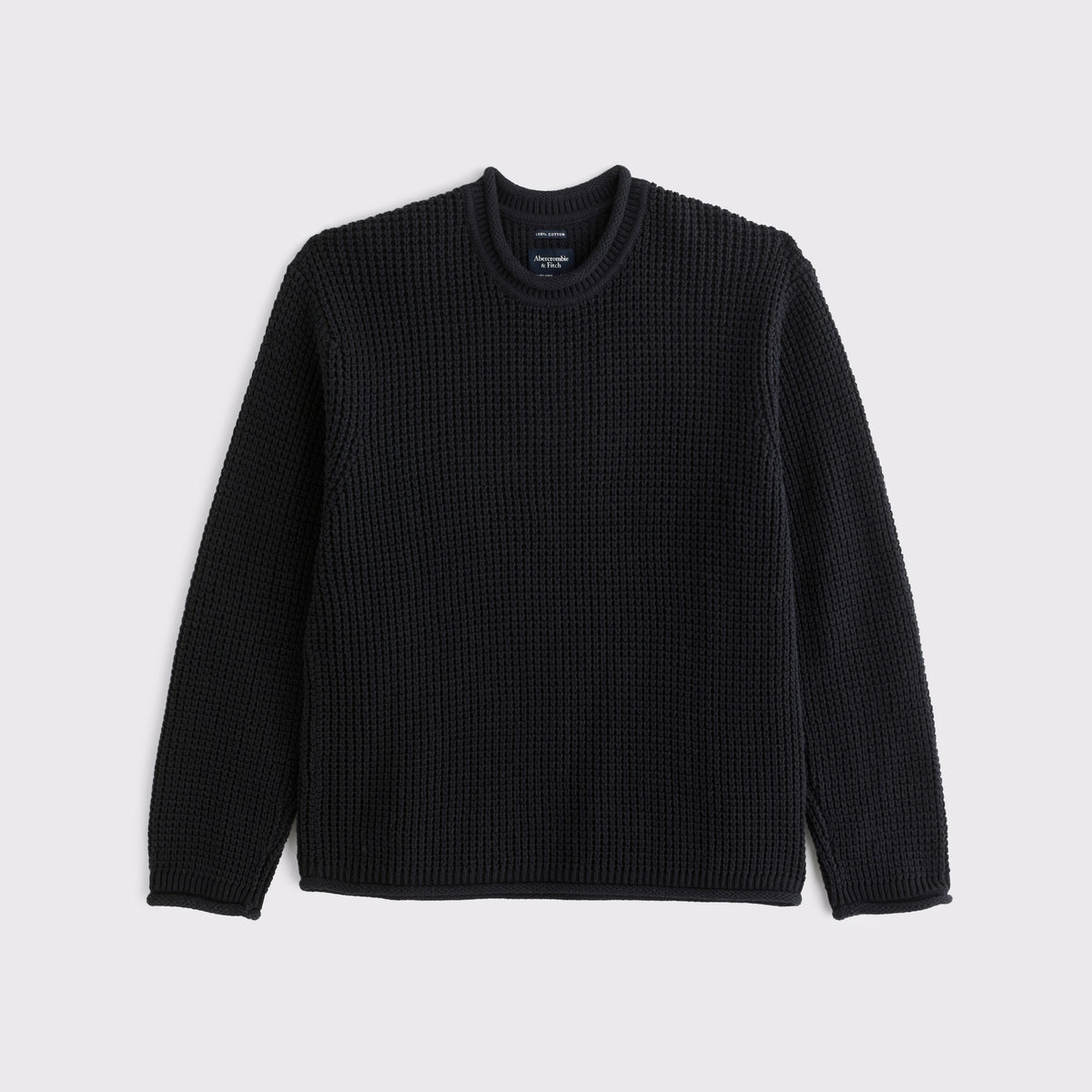 Abercrombie 100% Cotton Textural Rollneck Crew Sweater