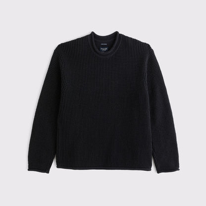 Abercrombie 100% Cotton Textural Rollneck Crew Sweater