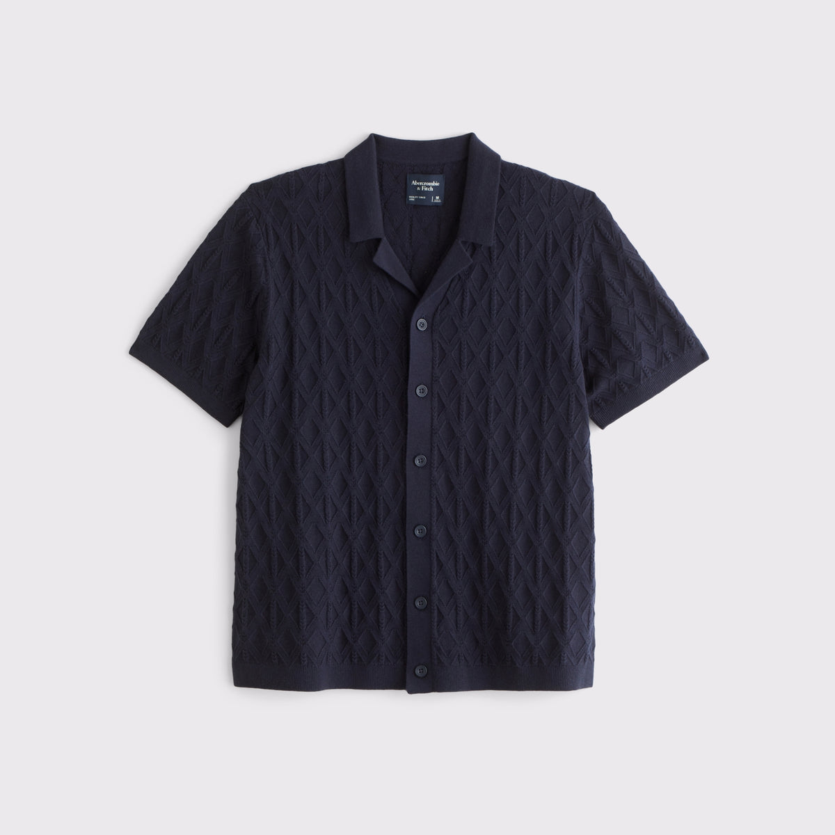 Abercrombie Diamond Stitch Button-Through Sweater Polo