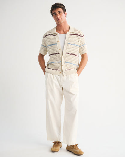 Abercrombie 100% Cotton Crochet-Style Button-Up Shirt