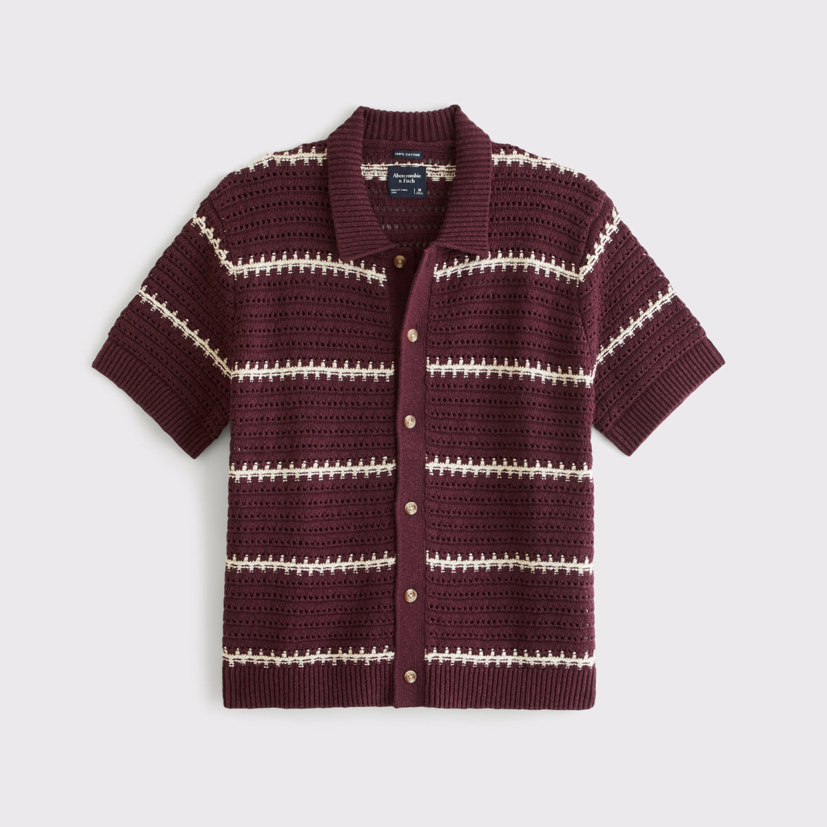 Abercrombie 100% Cotton Crochet-Style Button-Up Shirt