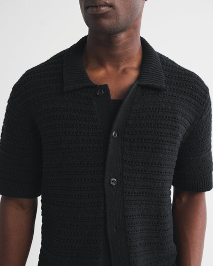 Abercrombie 100% Cotton Crochet-Style Button-Up Shirt