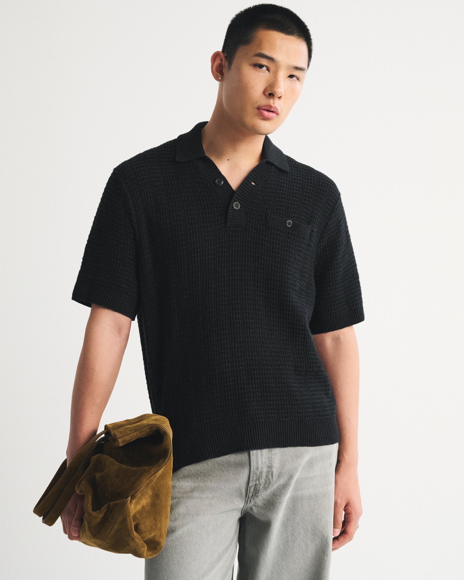 Abercrombie 100% Cotton 2-Button Sweater Polo