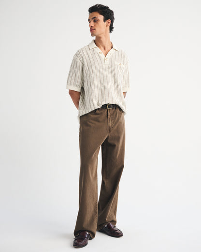 Abercrombie 100% Cotton 2-Button Sweater Polo