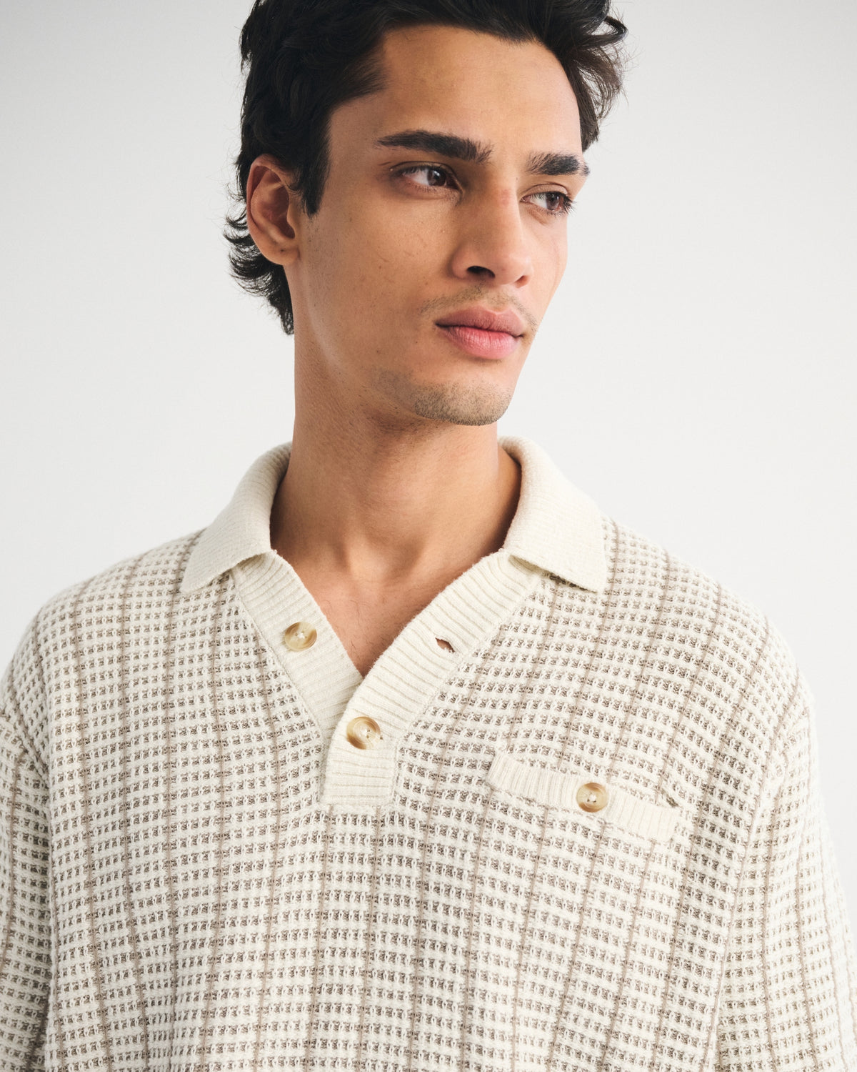 Abercrombie 100% Cotton 2-Button Sweater Polo