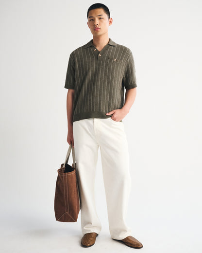 Abercrombie 100% Cotton 2-Button Sweater Polo