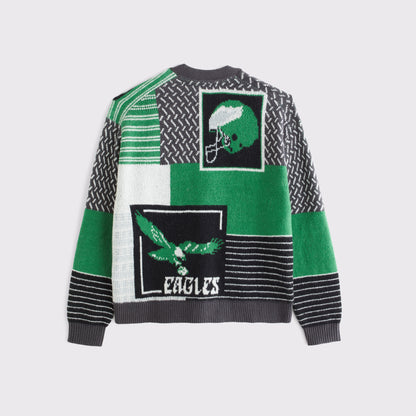 Abercrombie Philadelphia Eagles Patchwork Cardigan