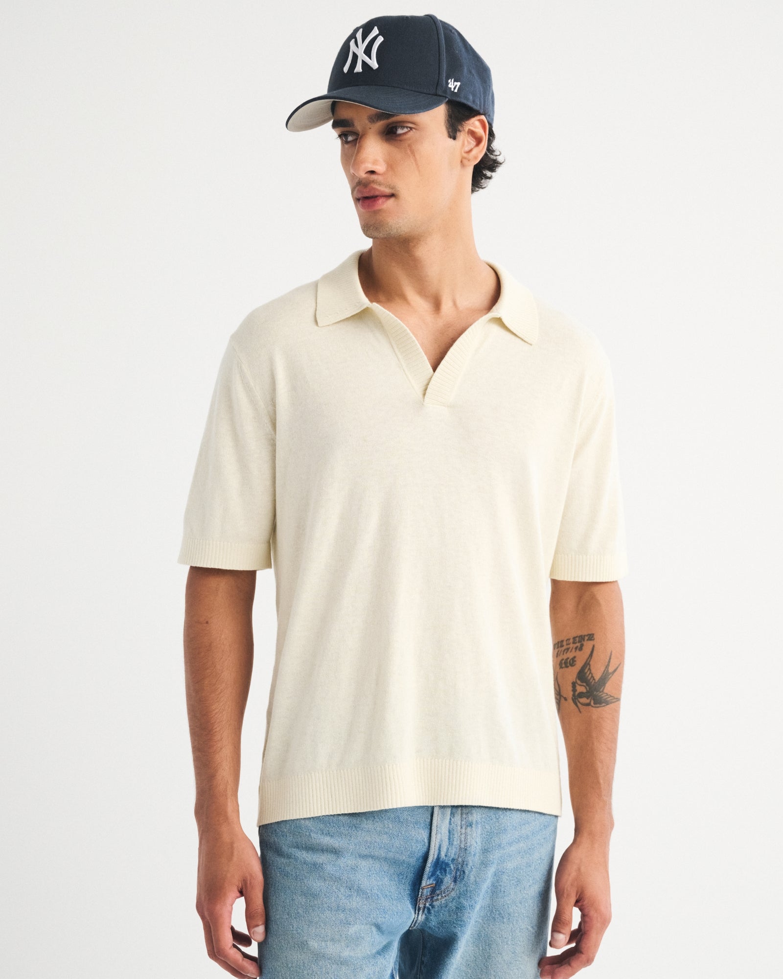 Abercrombie 100% Cotton Johnny Collar Sweater Polo