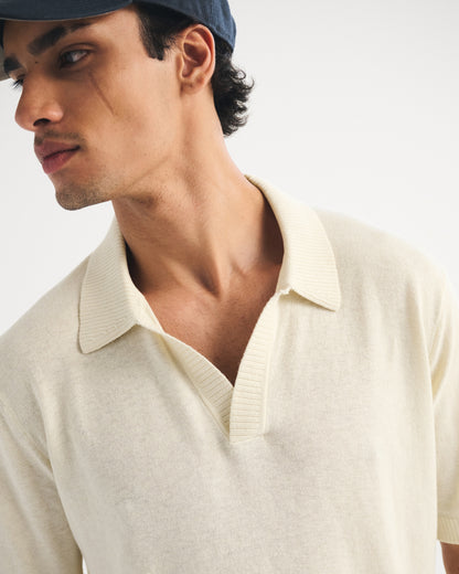 Abercrombie 100% Cotton Johnny Collar Sweater Polo