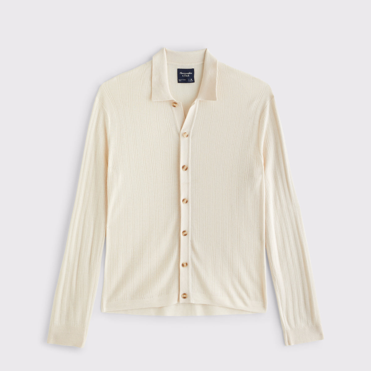 Abercrombie Long-Sleeve Button-Through Collared Sweater