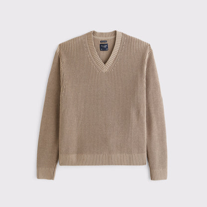 Abercrombie 100% Cotton Rib V-Neck Sweater