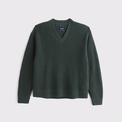 Abercrombie 100% Cotton Rib V-Neck Sweater