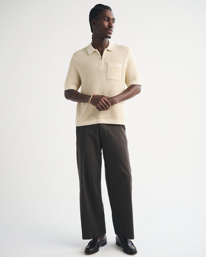 Abercrombie 100% Cotton Zip Sweater Polo