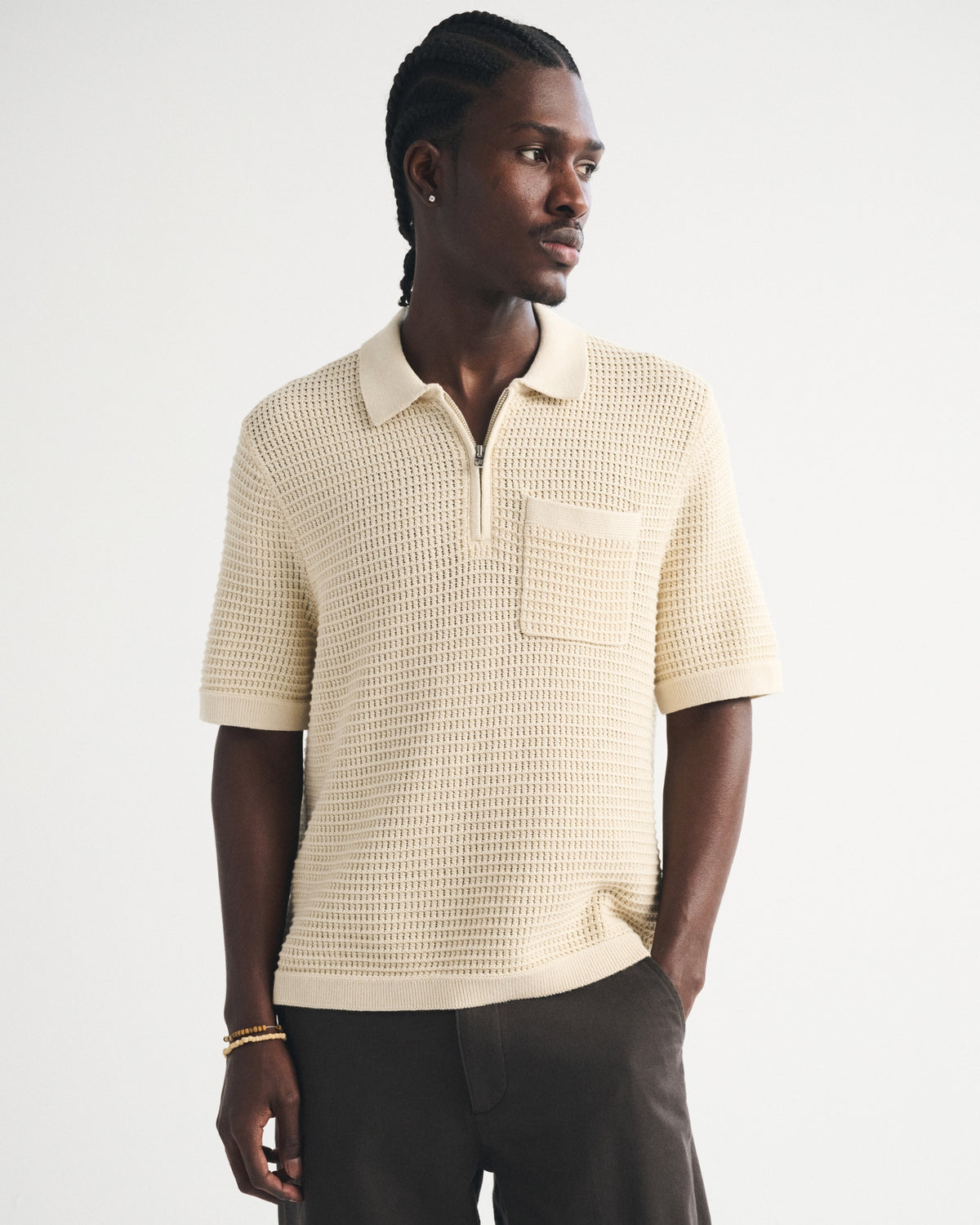 Abercrombie 100% Cotton Zip Sweater Polo
