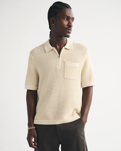 Abercrombie 100% Cotton Zip Sweater Polo