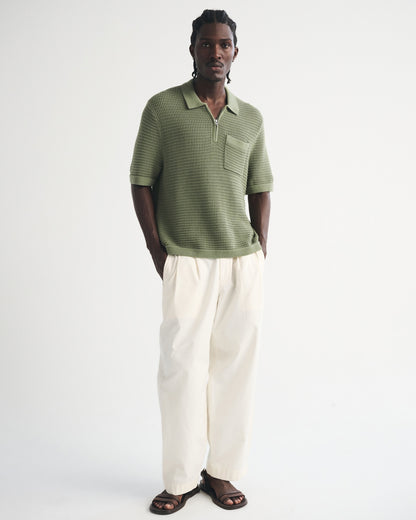 Abercrombie 100% Cotton Zip Sweater Polo