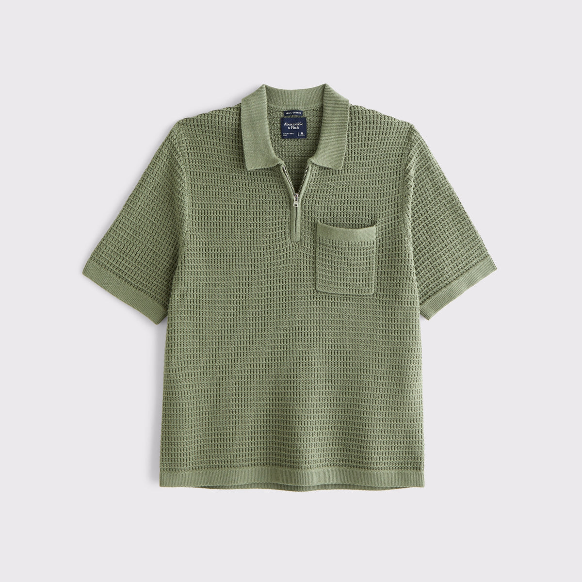 Abercrombie 100% Cotton Zip Sweater Polo