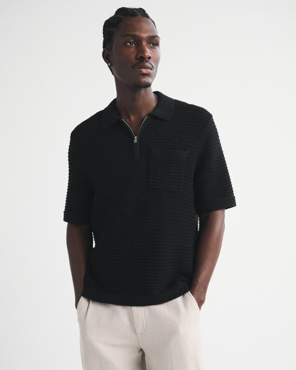 Abercrombie 100% Cotton Zip Sweater Polo