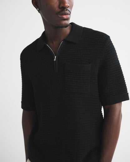 Abercrombie 100% Cotton Zip Sweater Polo