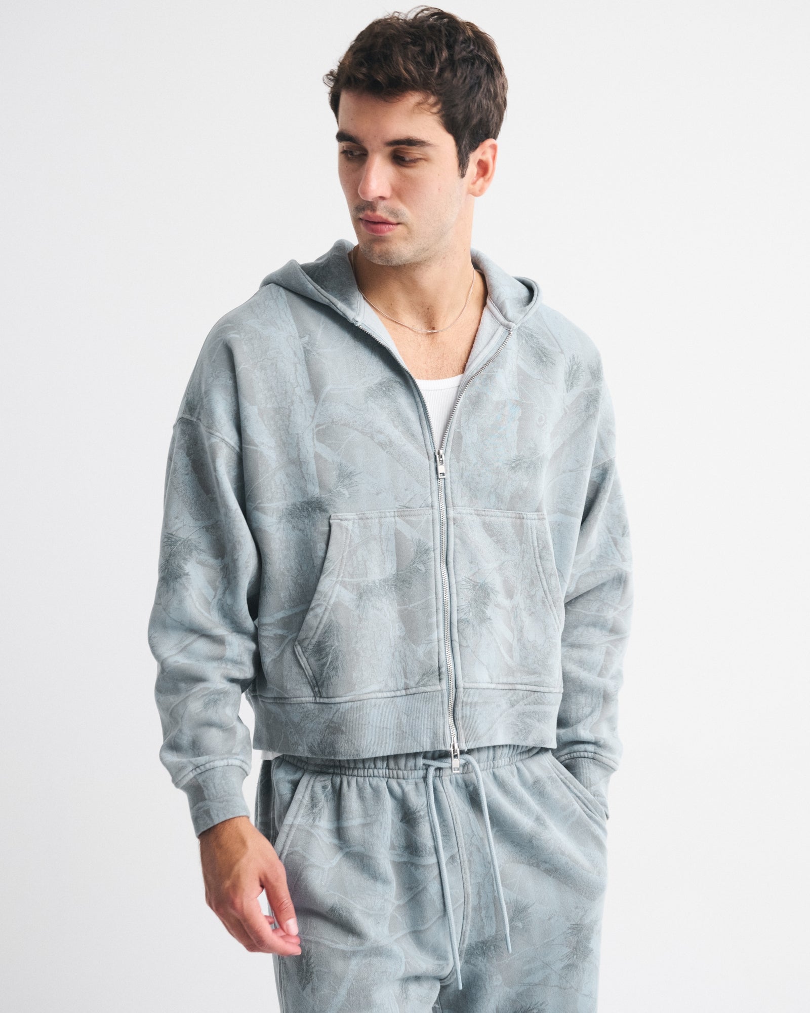 Abercrombie Essential Cropped Full-Zip Hoodie