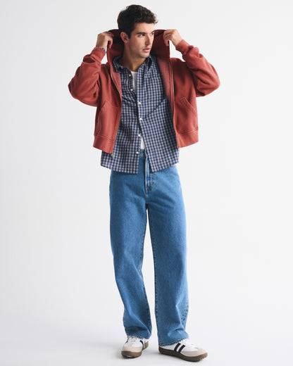 Abercrombie Essential Cropped Full-Zip Hoodie