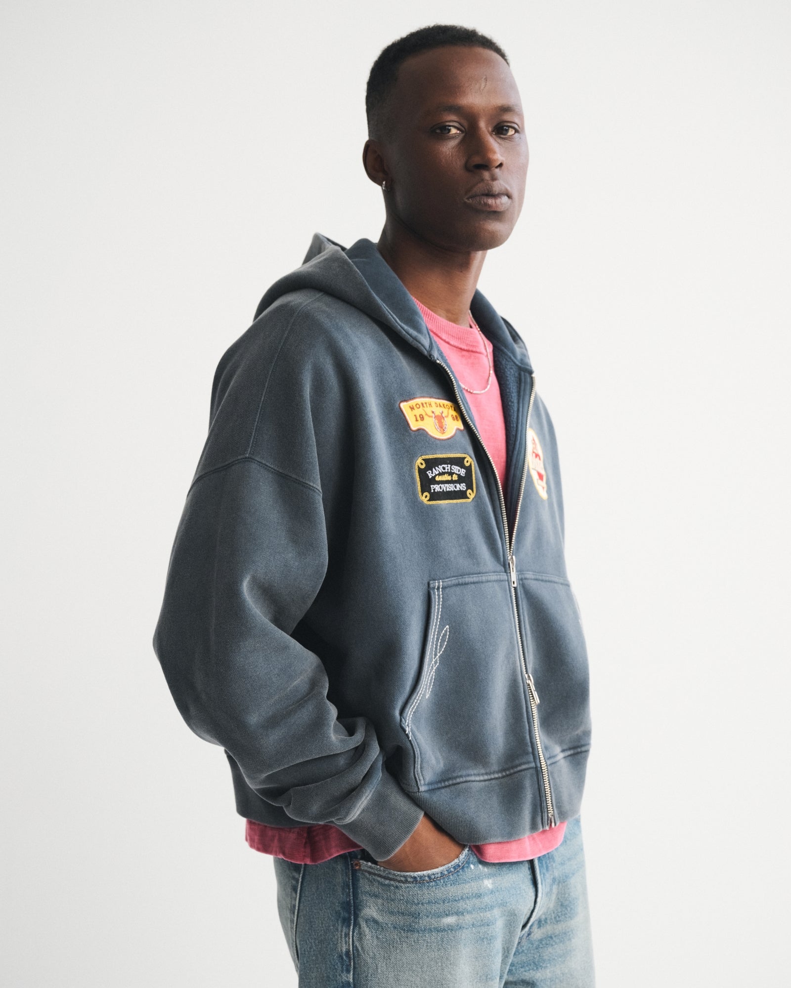 Abercrombie Essential Cropped Full-Zip Hoodie