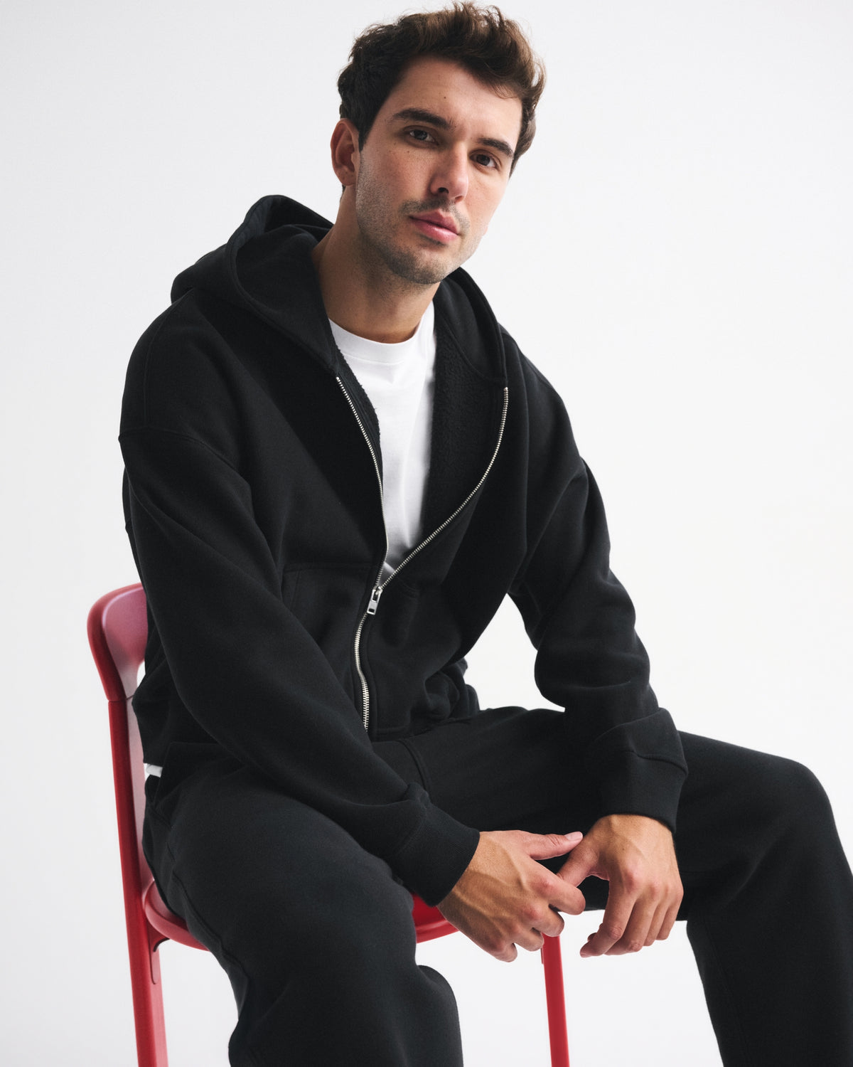 Abercrombie Essential Cropped Full-Zip Hoodie