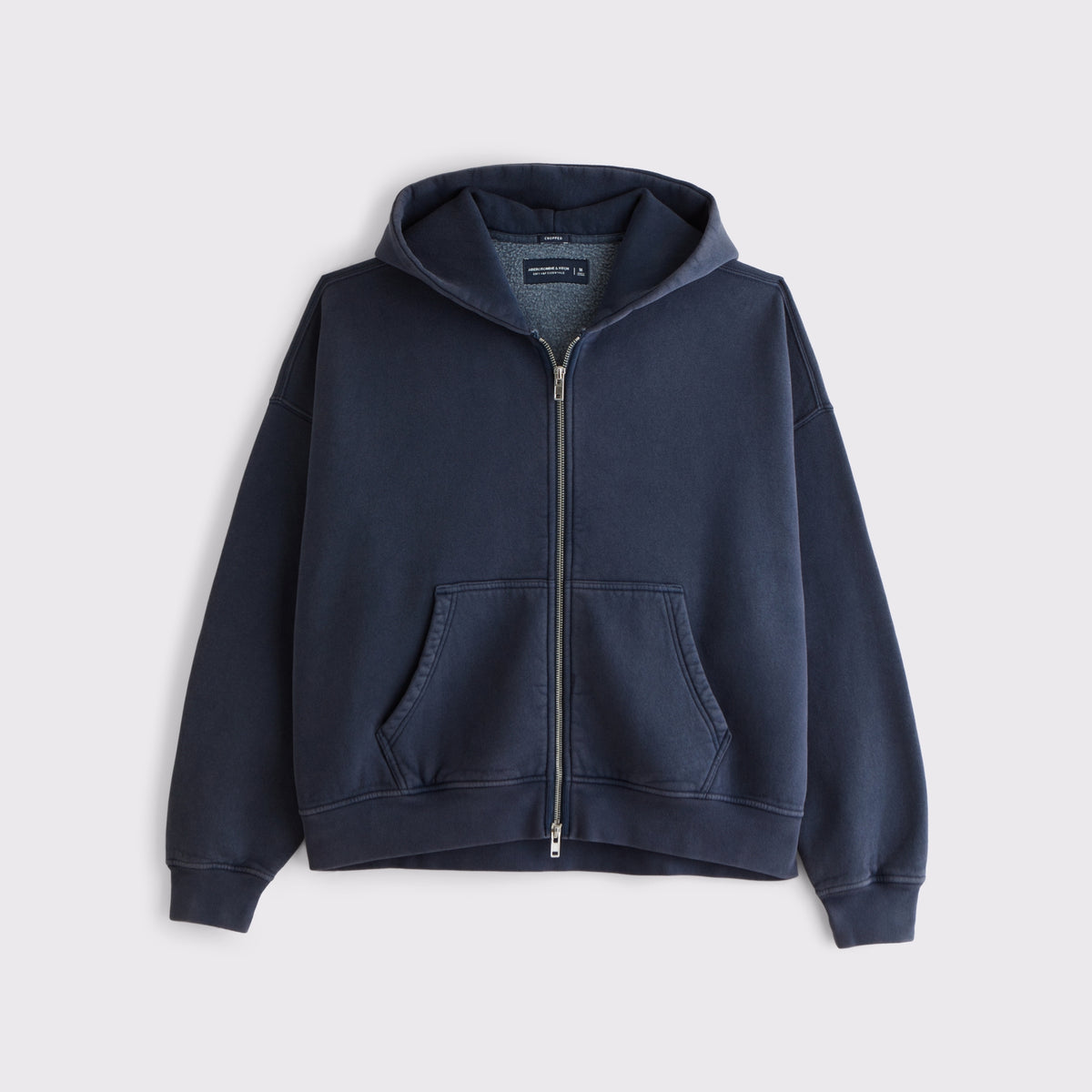 Abercrombie Essential Cropped Full-Zip Hoodie