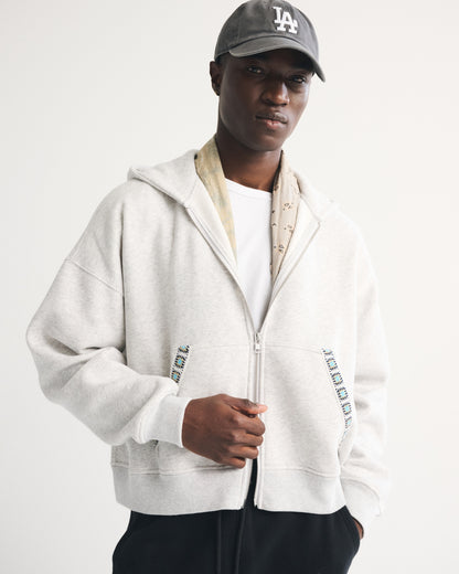 Abercrombie Essential Cropped Full-Zip Hoodie