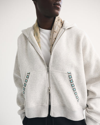 Abercrombie Essential Cropped Full-Zip Hoodie