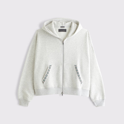 Abercrombie Essential Cropped Full-Zip Hoodie
