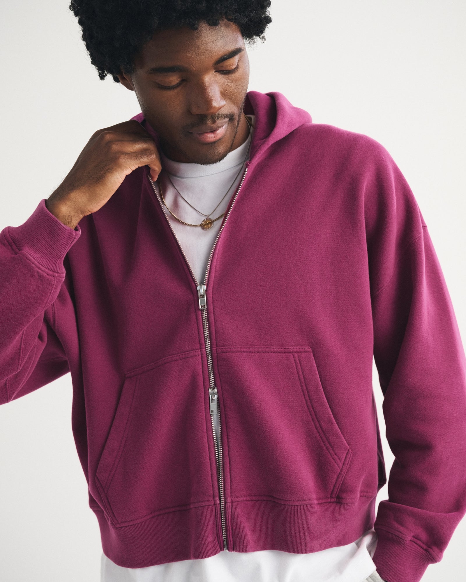 Abercrombie Essential Cropped Full-Zip Hoodie