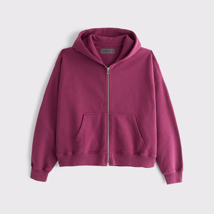 Abercrombie Essential Cropped Full-Zip Hoodie