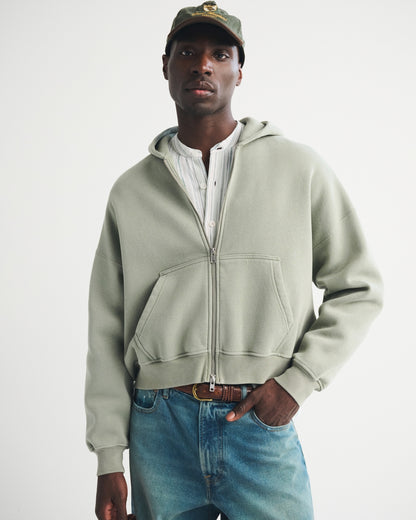 Abercrombie Essential Cropped Full-Zip Hoodie