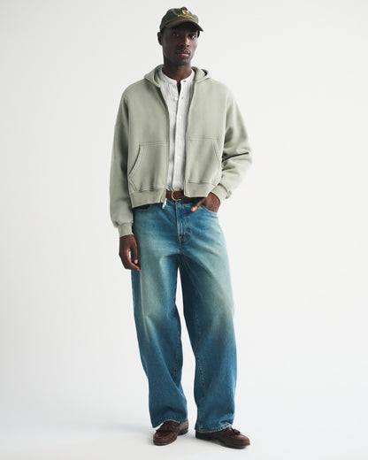 Abercrombie Essential Cropped Full-Zip Hoodie