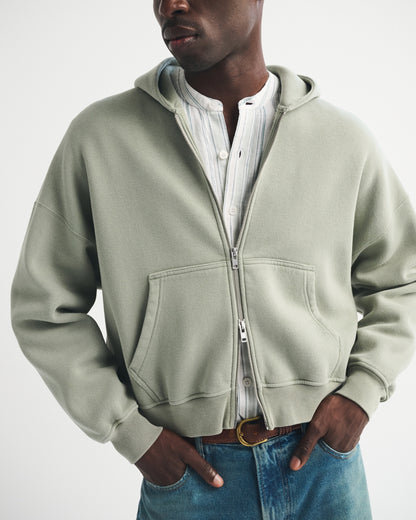 Abercrombie Essential Cropped Full-Zip Hoodie