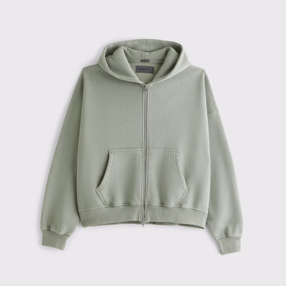 Abercrombie Essential Cropped Full-Zip Hoodie