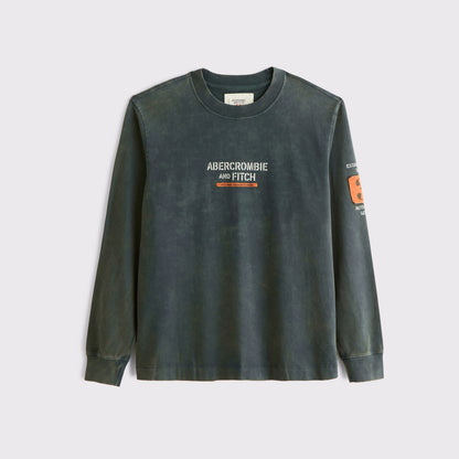 Abercrombie Long-Sleeve Premium Heavyweight 2.0 Logo Tee