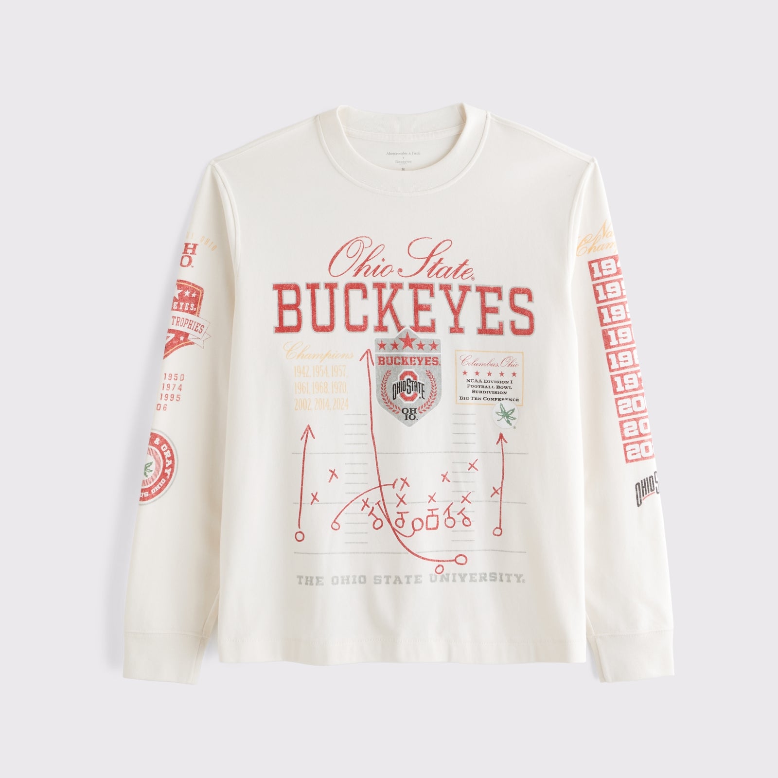 Abercrombie Ohio State Buckeyes Long-Sleeve Premium Heavyweight 2.0 Tee
