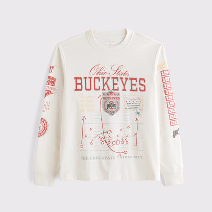 Abercrombie Ohio State Buckeyes Long-Sleeve Premium Heavyweight 2.0 Tee