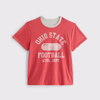 Abercrombie Ohio State Buckeyes Long-Sleeve Premium Heavyweight 2.0 Tee