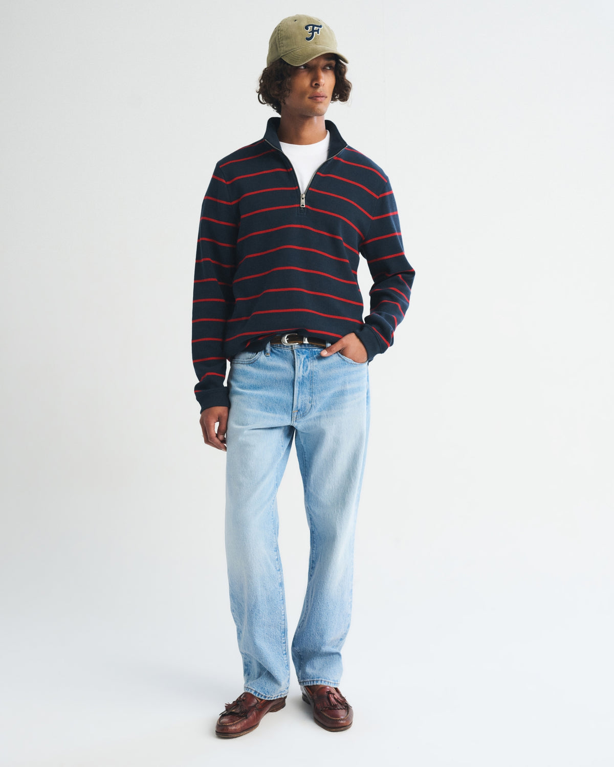 Abercrombie 100% Cotton French Rib Half-Zip
