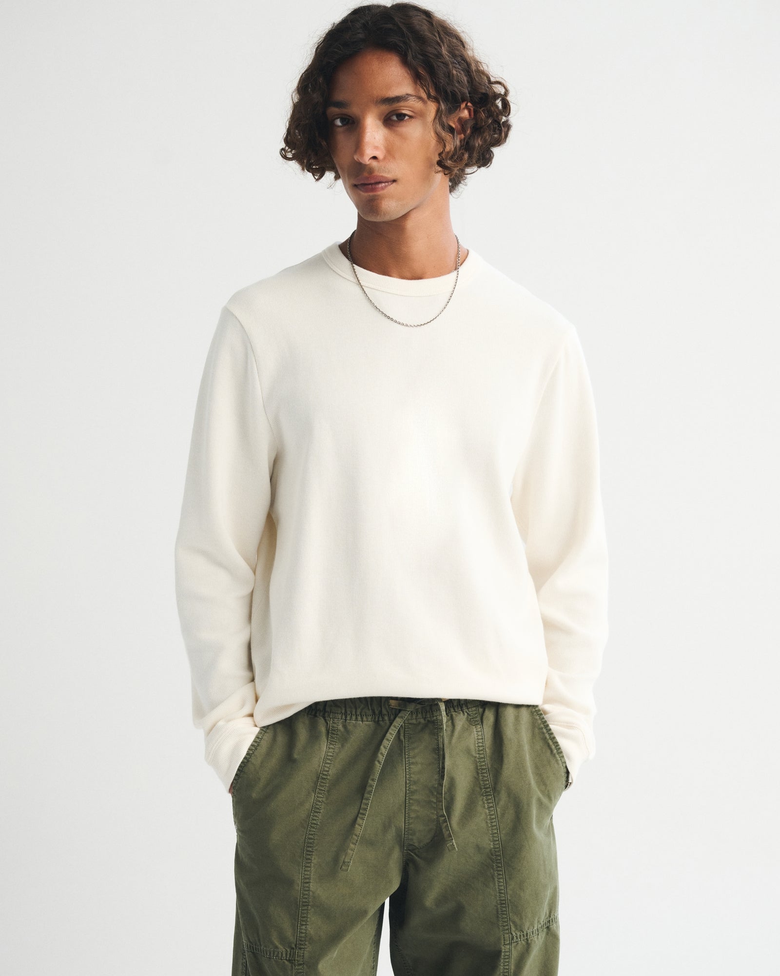 Abercrombie 100% Cotton Long-Sleeve French Rib Tee