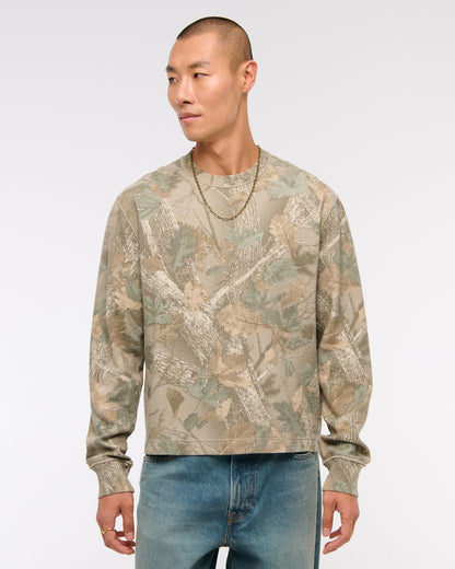 Abercrombie Long-Sleeve Grid Waffle Tee