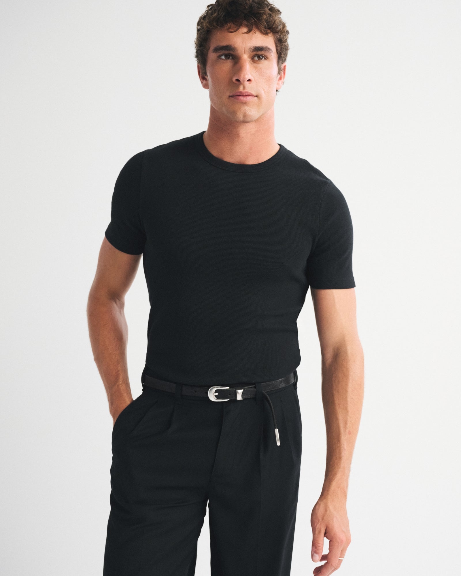 Abercrombie Essential Slim Ribbed Tee